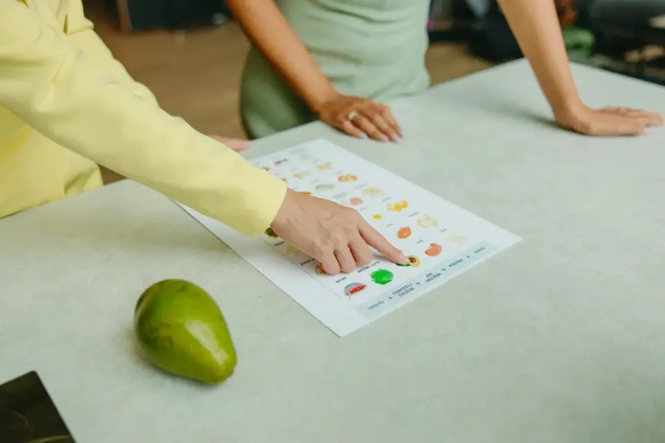 Veterinarian reviewing a dog's diet plan with an owner